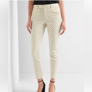 GAP Women’s Ivory Black Skinny Ankle Work Pants Sz 6 Classic Preppy Stretch
